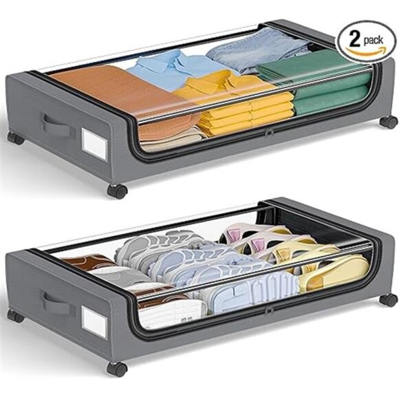 Under Bed Storage with Wheels: XXL Underbed Storage Containers with Lids - Picture 7 of 7